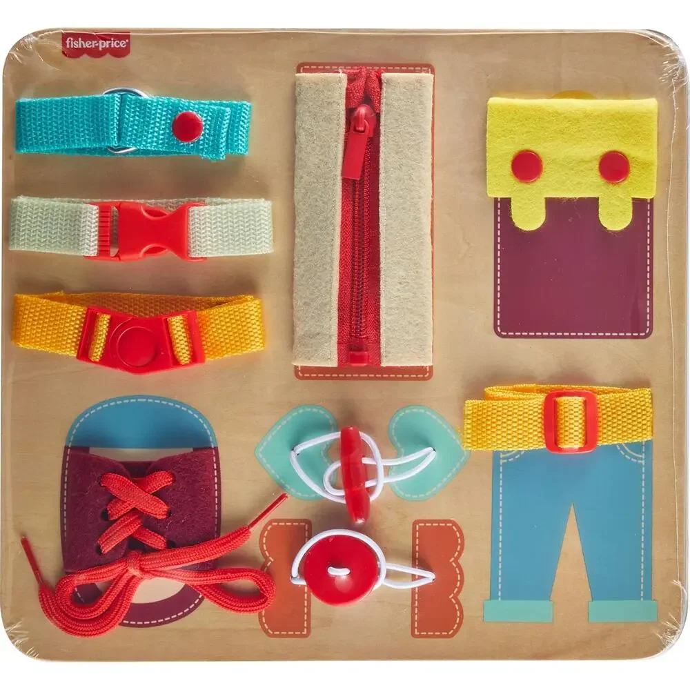 NWT Fisher-Price Wood Montessori Dressing Board Activity